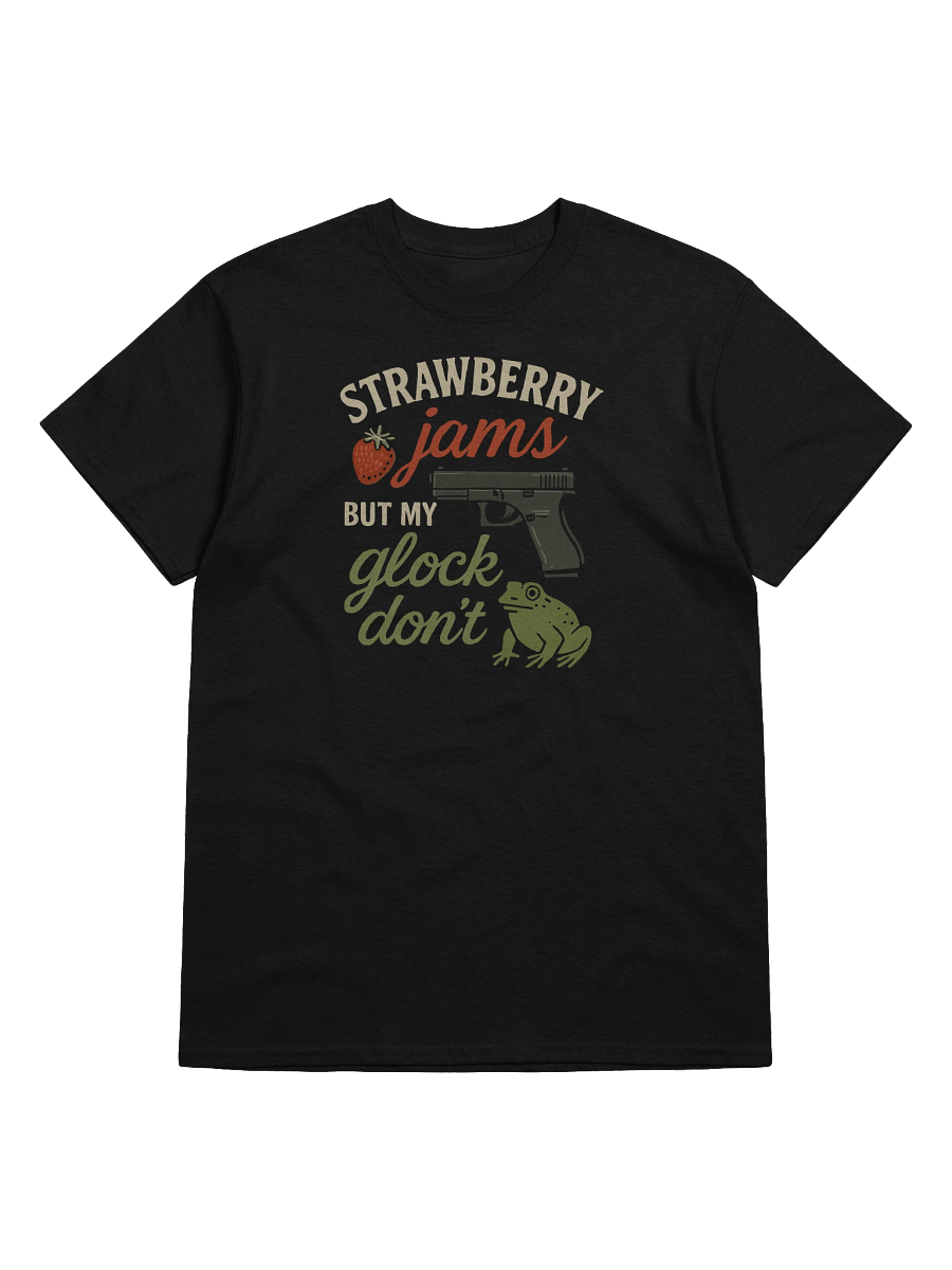 Strawberry Jams But My Glock Don’t Funny Frog Gun T-Shirt product image (7)