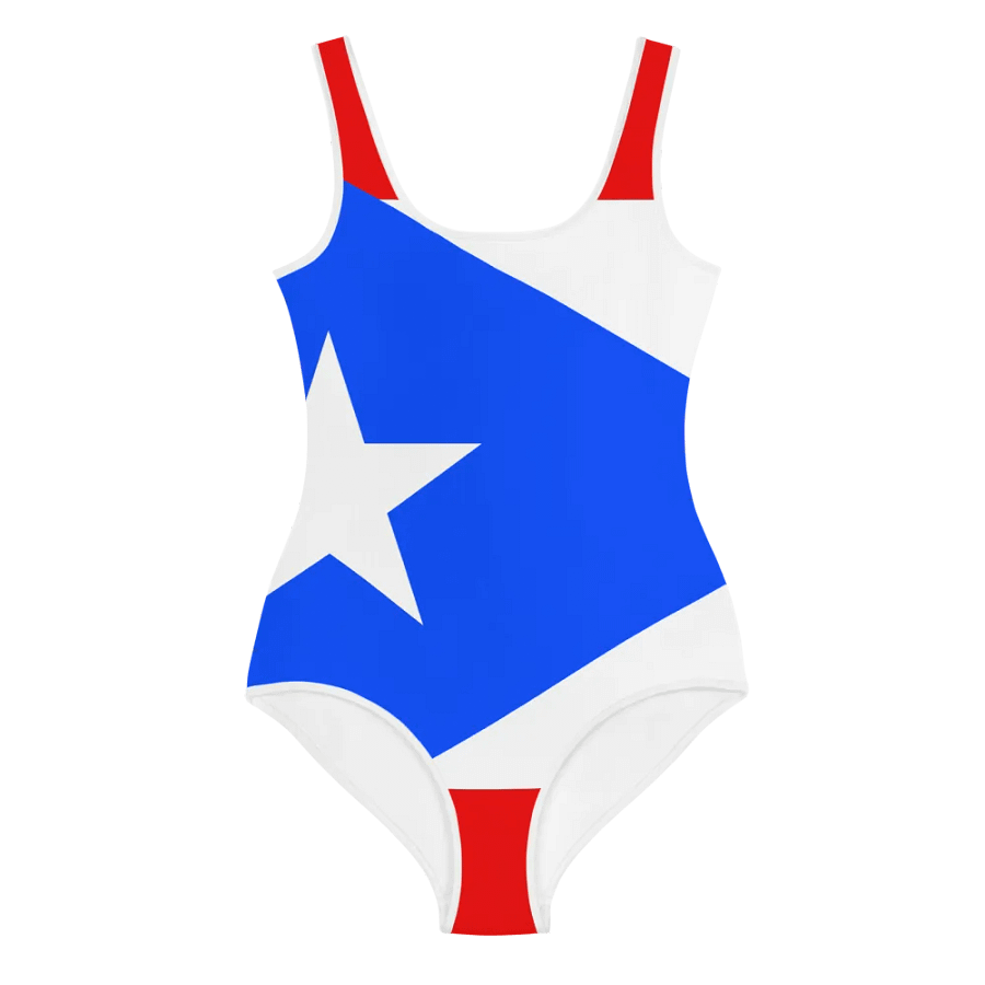 All-Over Print Youth Swimsuit – Bold, Vibrant, and Ready for Adventure! product image (1)
