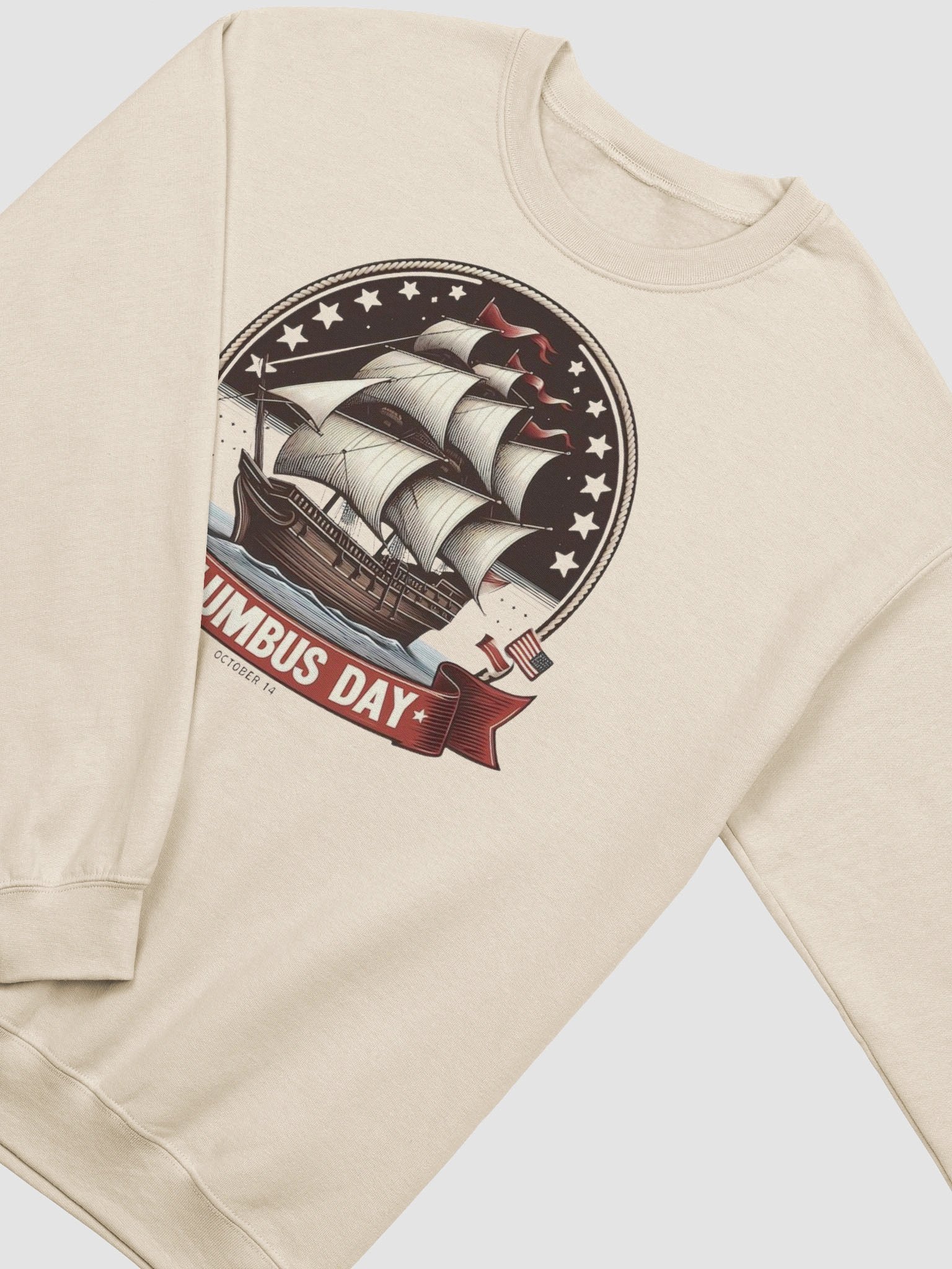 Columbus Day Sailing Ship Sweatshirt product image (2)