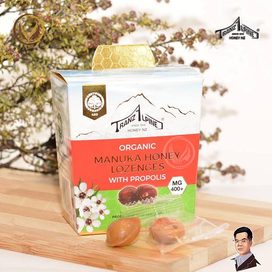 Kẹo ngậm giảm ho, đau rát họng MG400+ Organic Manuka Honey Lozenges 6 viên product image (3)