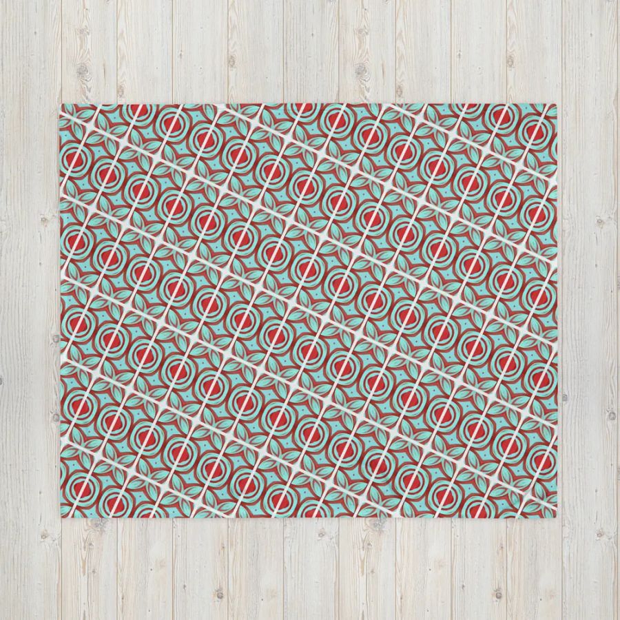 Blue & Red Diagonal Pattern Throw Blanket product image (6)