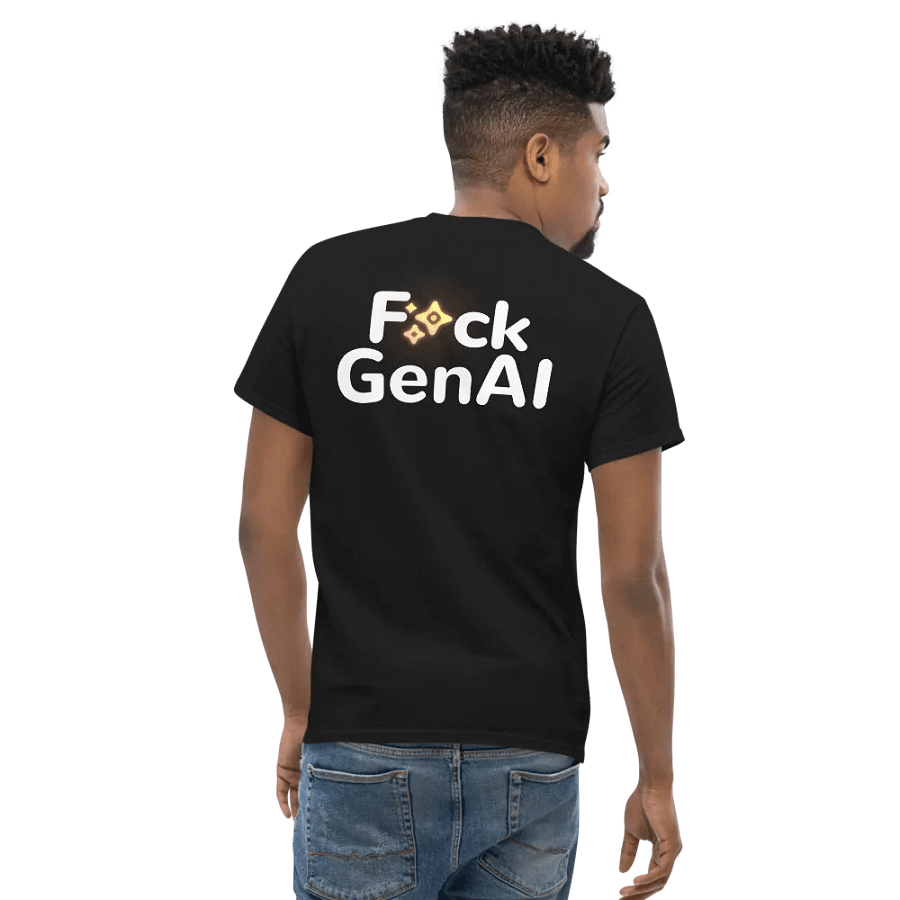 Absolut Idiocy Heavyweight T-Shirt - F✨ck Generative AI (Logo) product image (6)