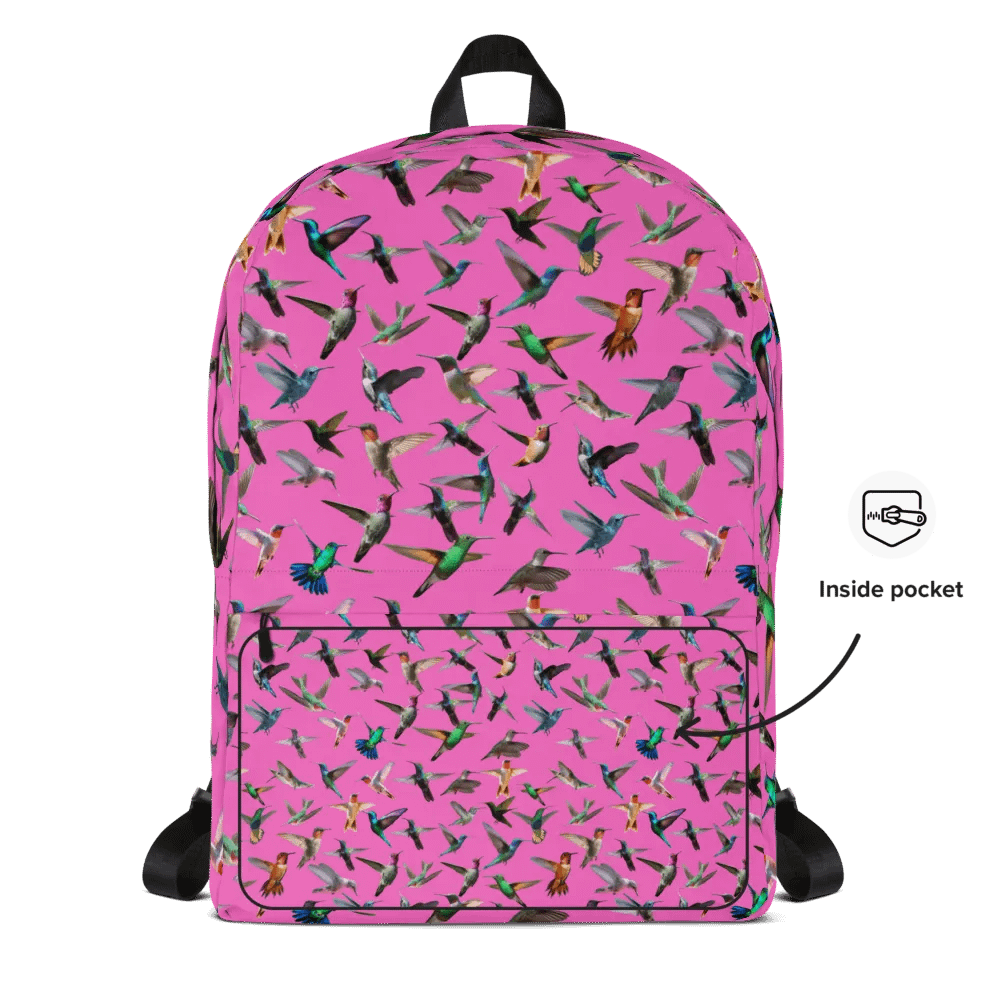 humming bird print backpack pink Backpack for young girls product image (4)