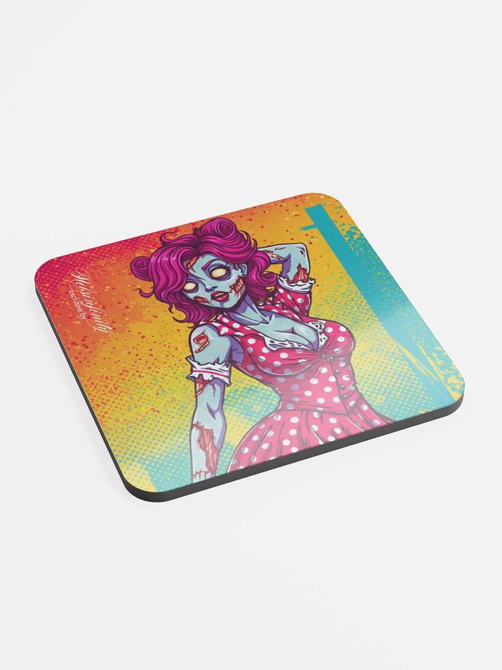 V2 Zombie Pinup Glossed Cork Coaster (Top) product image (2)