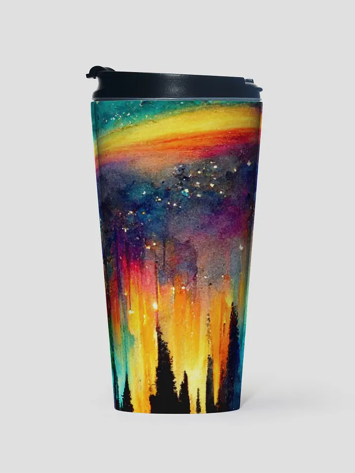 Aurora Borealis Forest Stainless Steel Travel Mug product image (1)