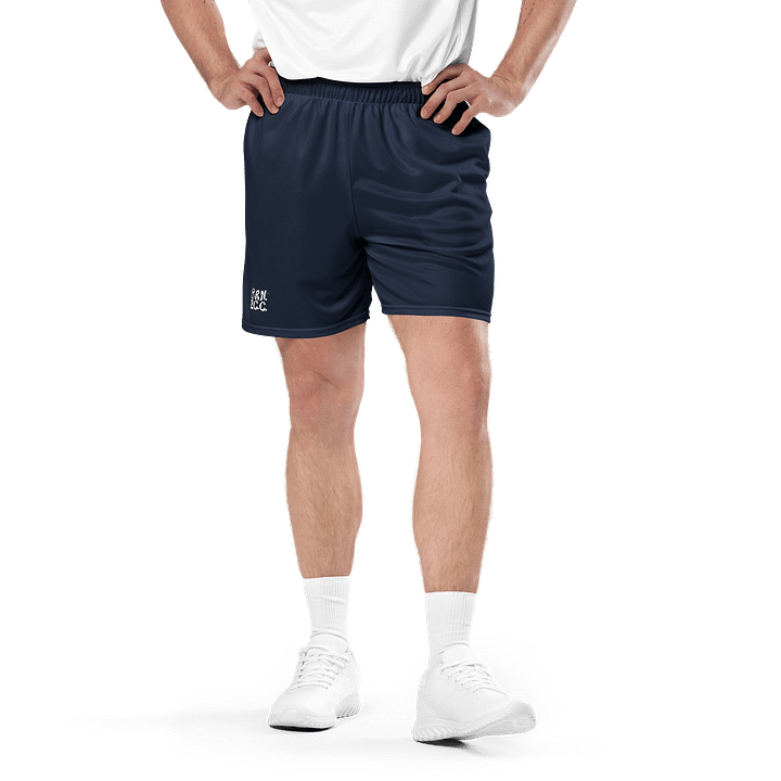 Men's | BRN.2C.C.™ Mesh Shorts | Coastal Cool Meets Sporty Style | Recycled Unisex Activewear 🌊🔥| White Logo on Blizzard Blue product image (2)