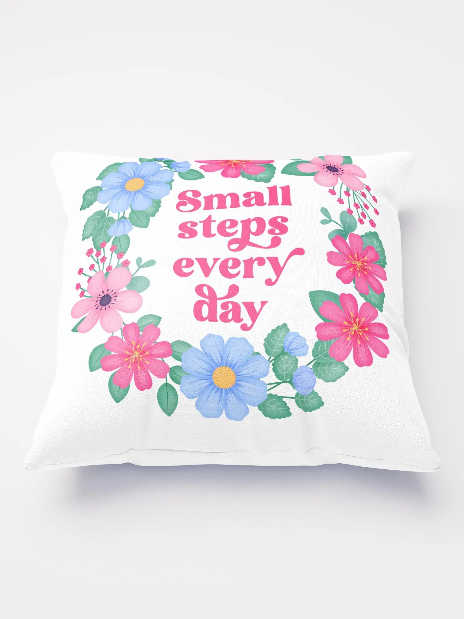 Small steps every day - Motivational Pillow White product image (2)