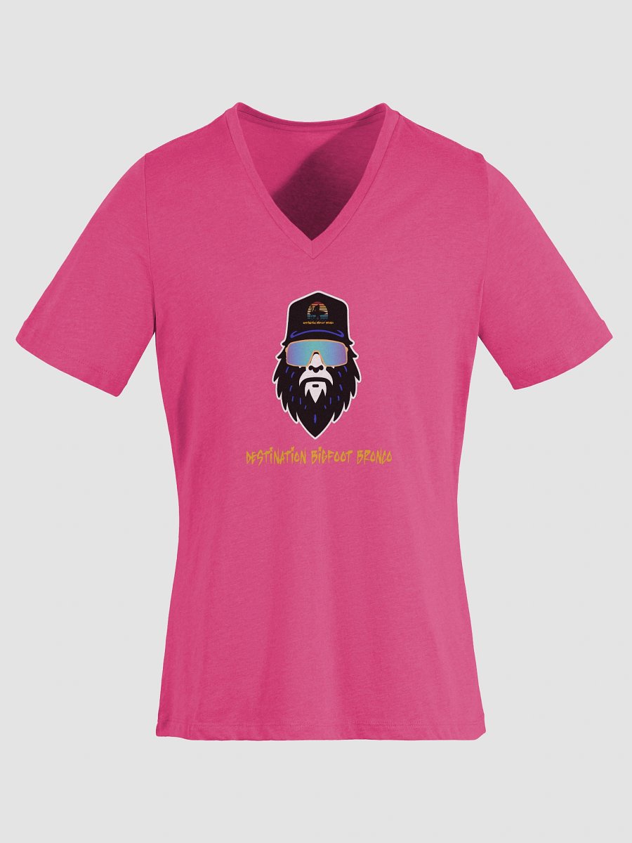 Destination Bigfoot Bronco Bigfoot Logo Bella+Canvas Women's Relaxed V-Neck T-Shirt (Berry) product image (6)