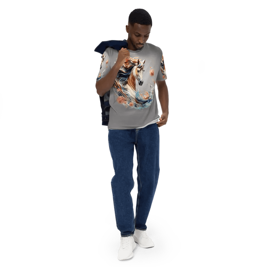 Circle Floral Horse T shirt product image (5)