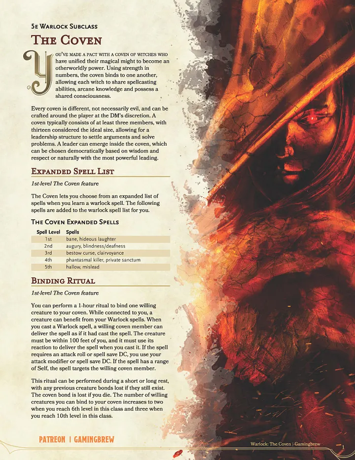 The Coven | 5E Warlock Subclass product image (2)