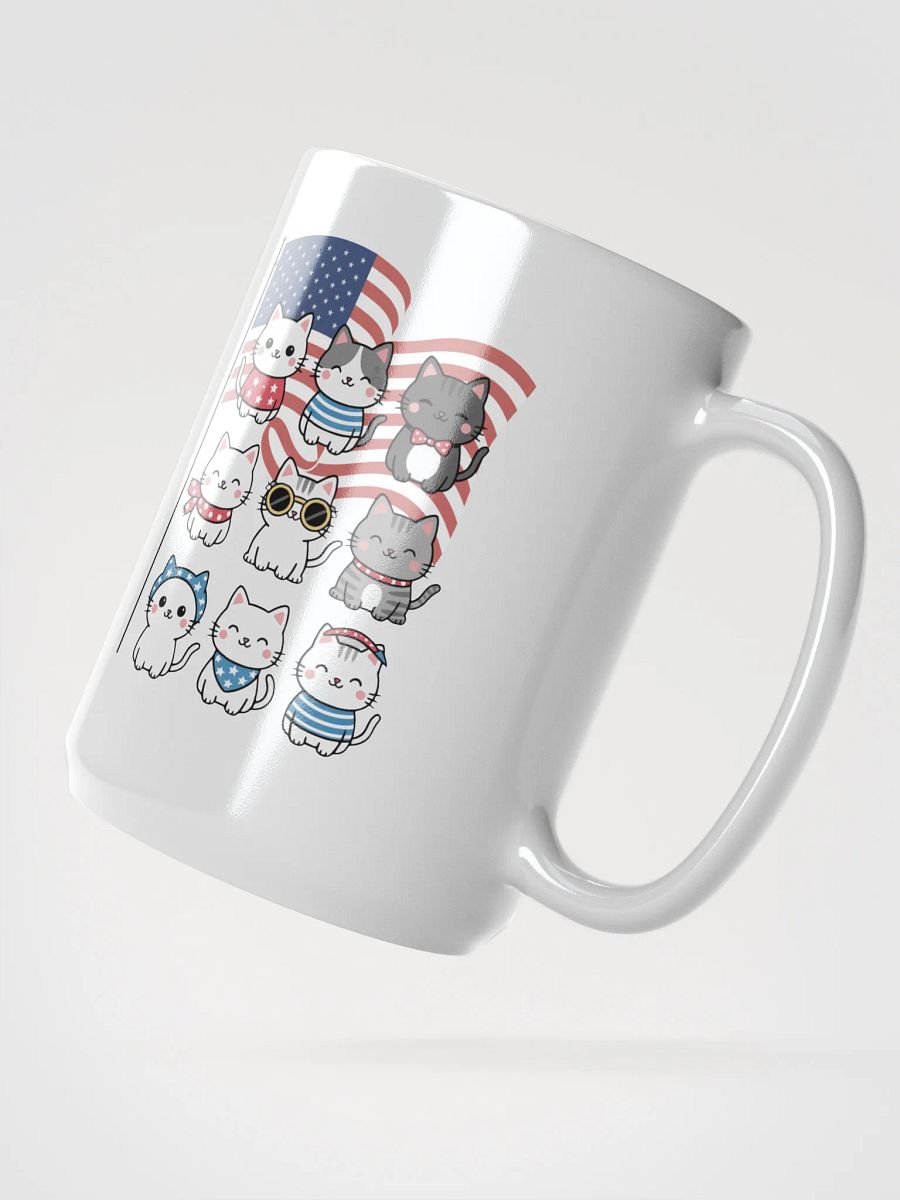 Cute Patriotic Cat Mug– 4th of July Kawaii Kitten USA Flag Mug product image (2)