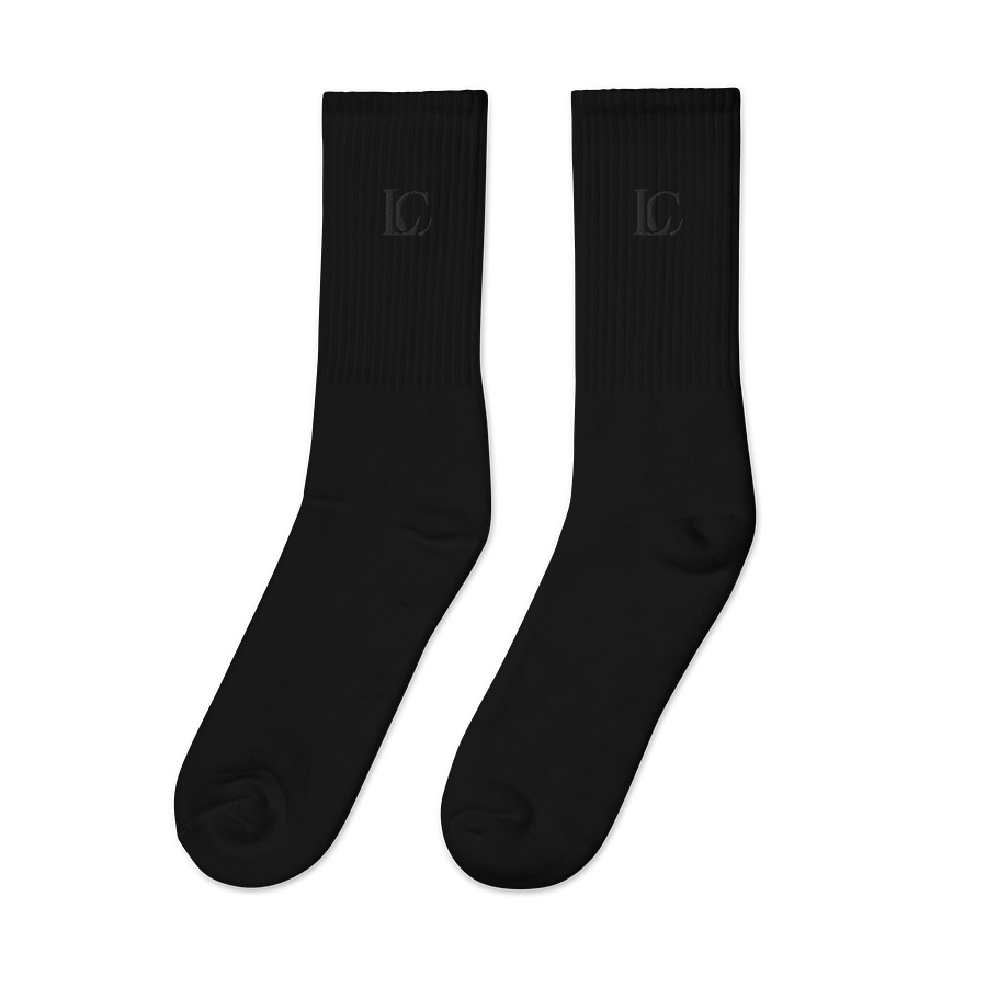 Embroidered Crew Socks (Black) product image (4)
