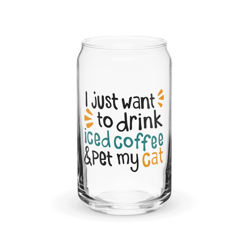 Iced Coffee & Cat - Can-Shaped Glass product image (1)