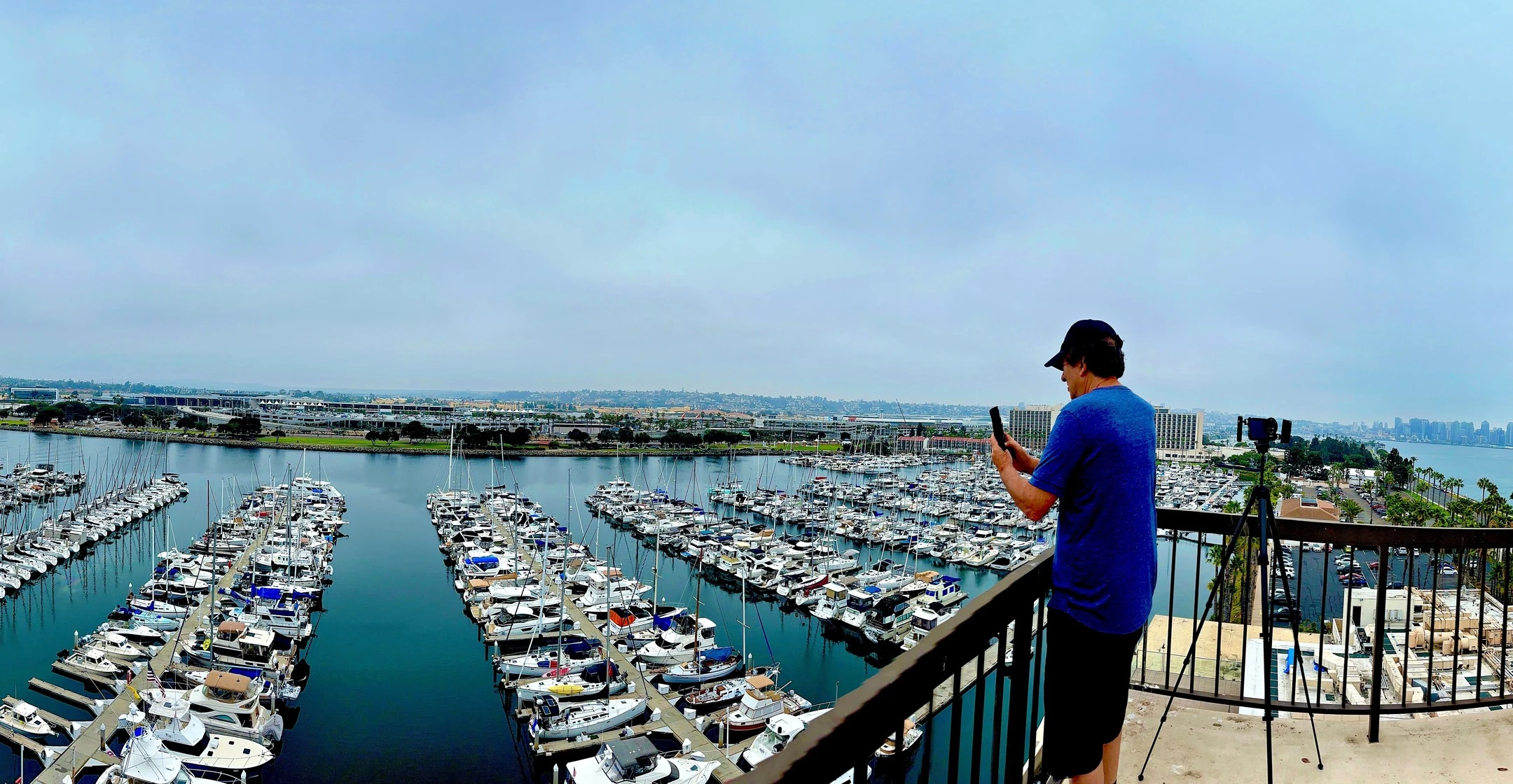 From my perch at the top of the @sheratonsd getting a shot of the Marina as the timelapse camera does it's thing. #bestspot #...