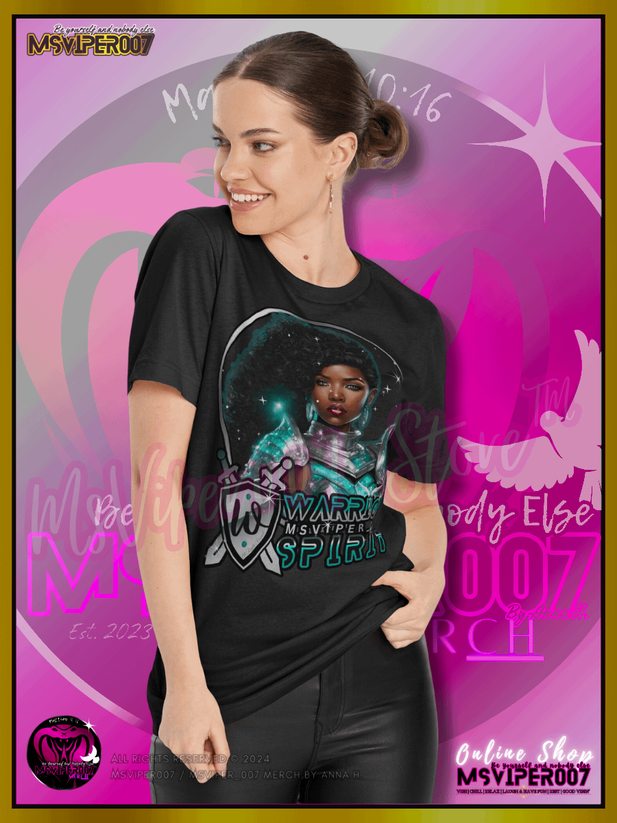 T-Shirt - MsViper007's "Warrior Spirit [Teal Emerald]" Gaming Comfort T-shirt By Anna H. product image (4)