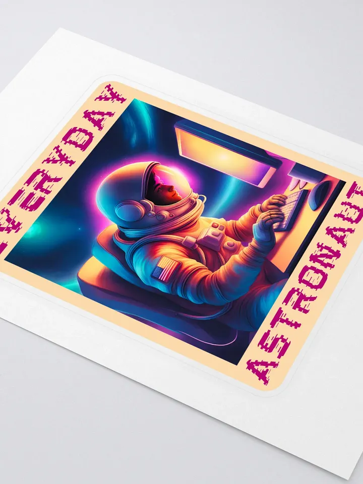 Everyday Astronaut Working at a Computer Sticker product image (2)