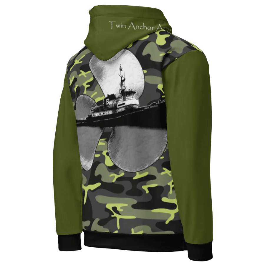 Green & Camouflage Three blade prop & Jack tug Hoodie product image (10)