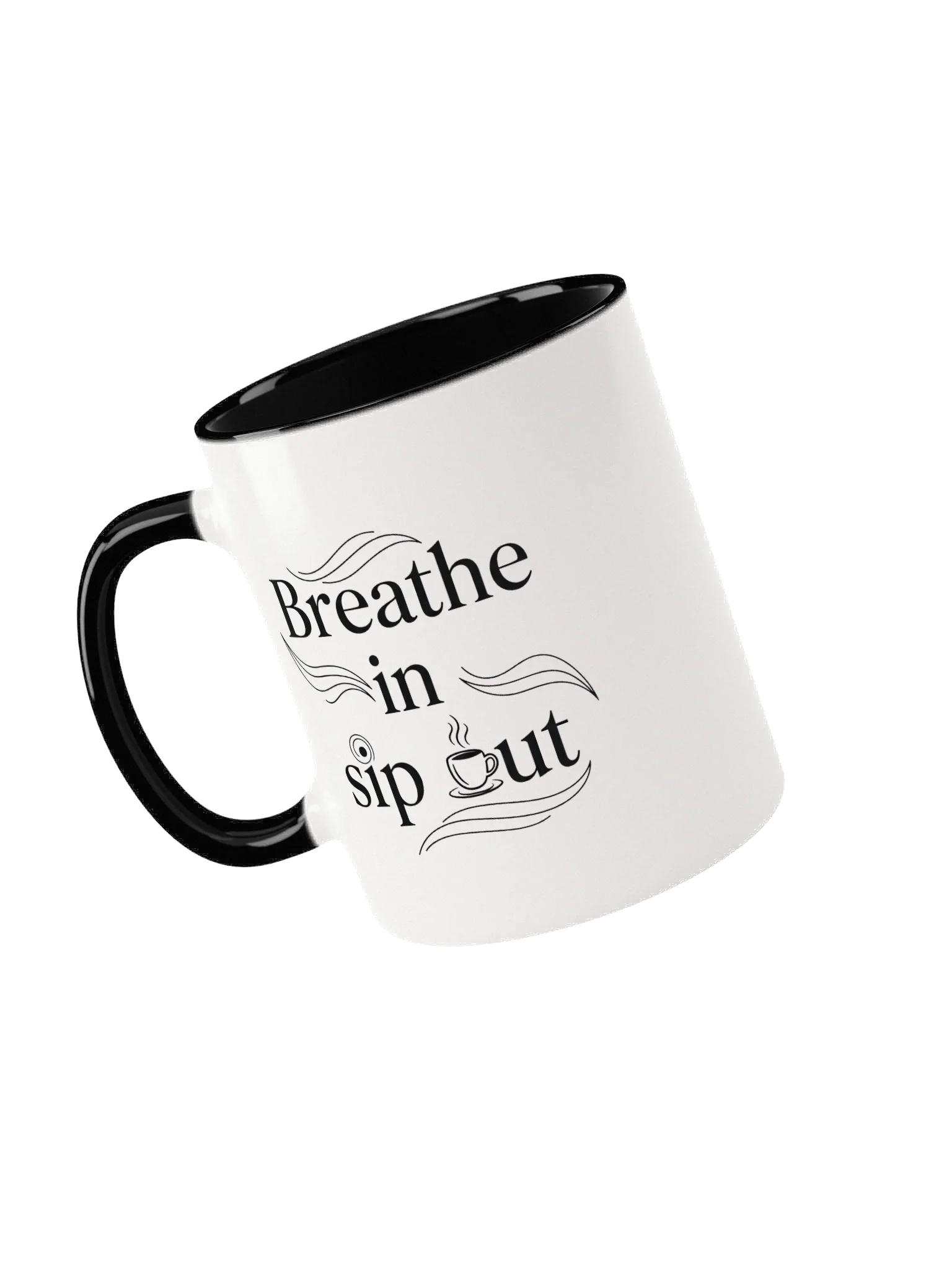 Breathe In Sip Out Mug –Inspirational Ceramic Coffee Mug for Mindfulness & Relaxation product image (3)