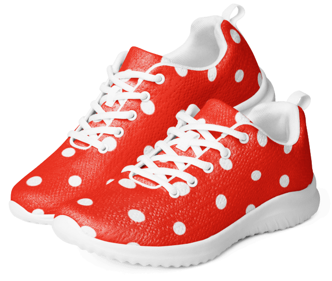 White Polka Dots on Red Men's Athletic Shoes product image (3)