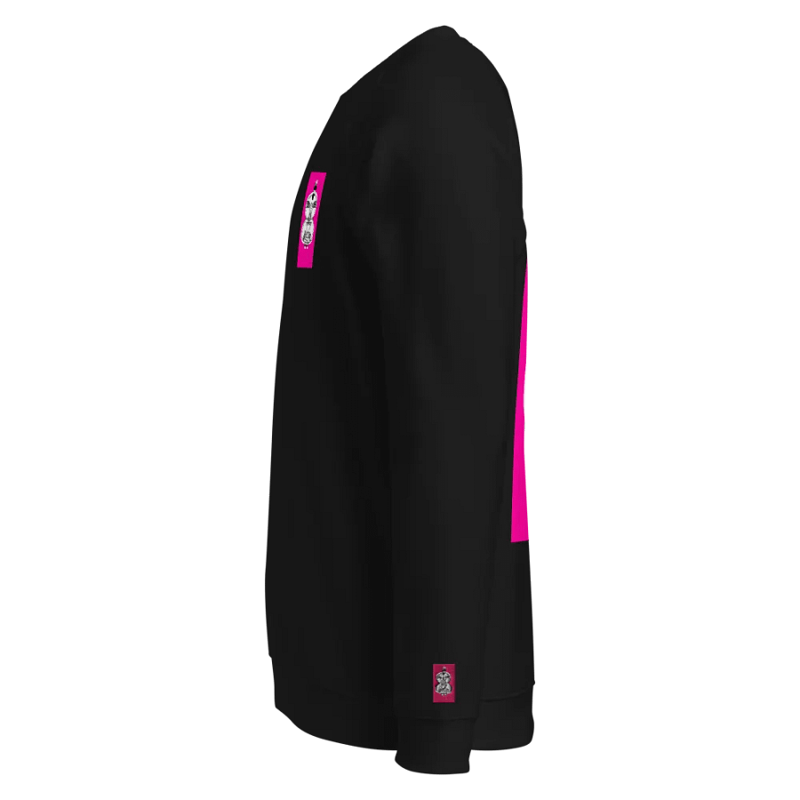 Sustain & Decay Raglan Sweatshirt- Pink Scribble Blur Rooster Logo product image (3)