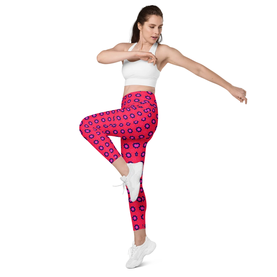 Abstract Red Ladies Leggings (with pockets) product image (13)