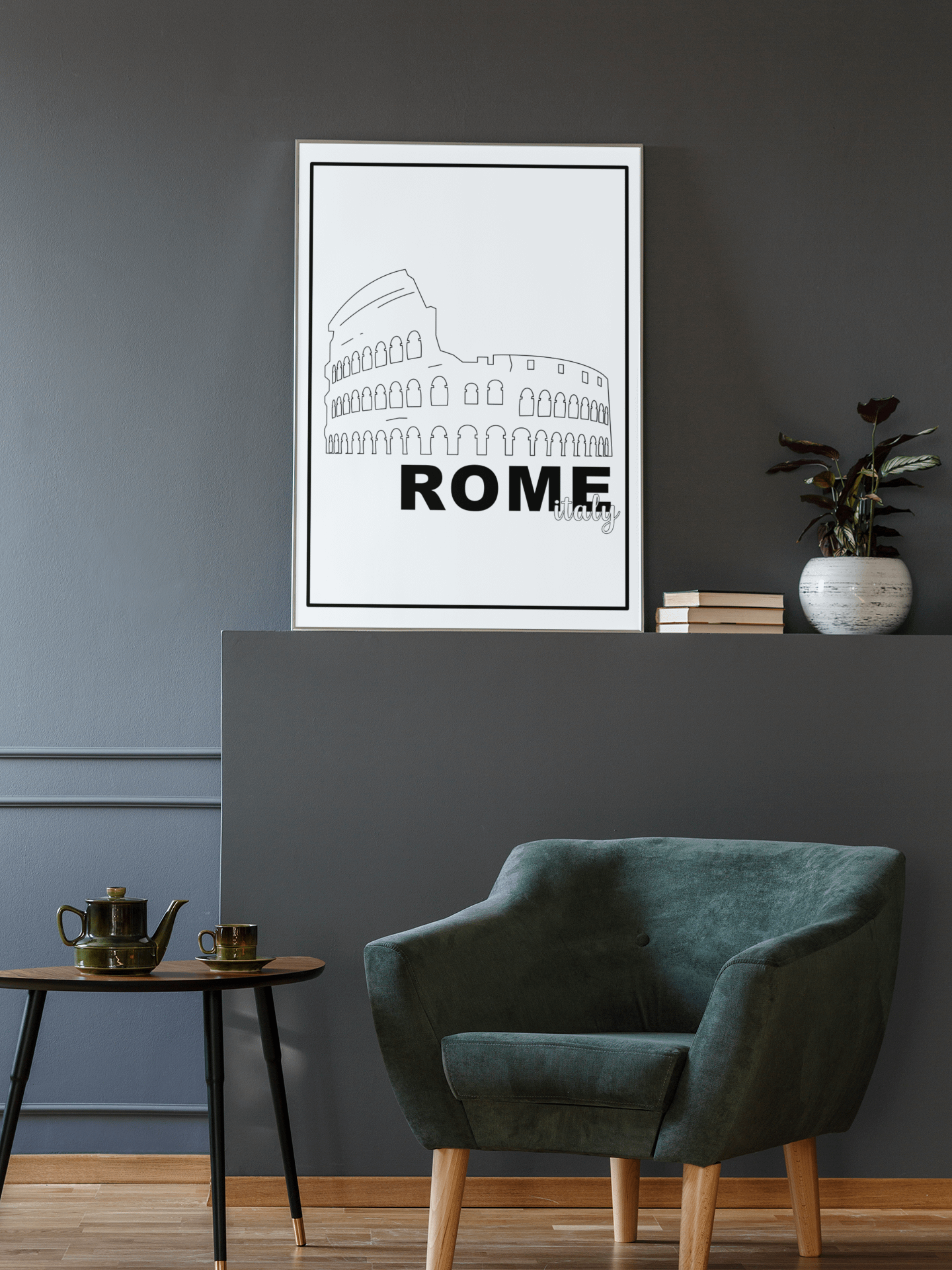 Colosseum Line Art Poster, Rome Italy Landmark Illustration, Minimalist Historic Ruins Drawing, Chic Italian Travel Wall Art Decor product image (2)