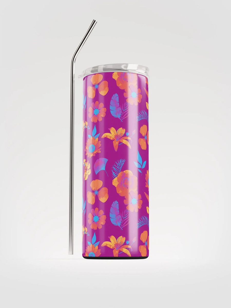 Purple Flowers Steel Tumbler product image (1)