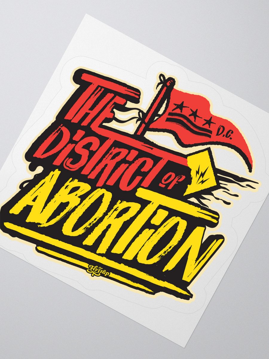 The District of Abortion Red and Yellow Sticker product image (4)