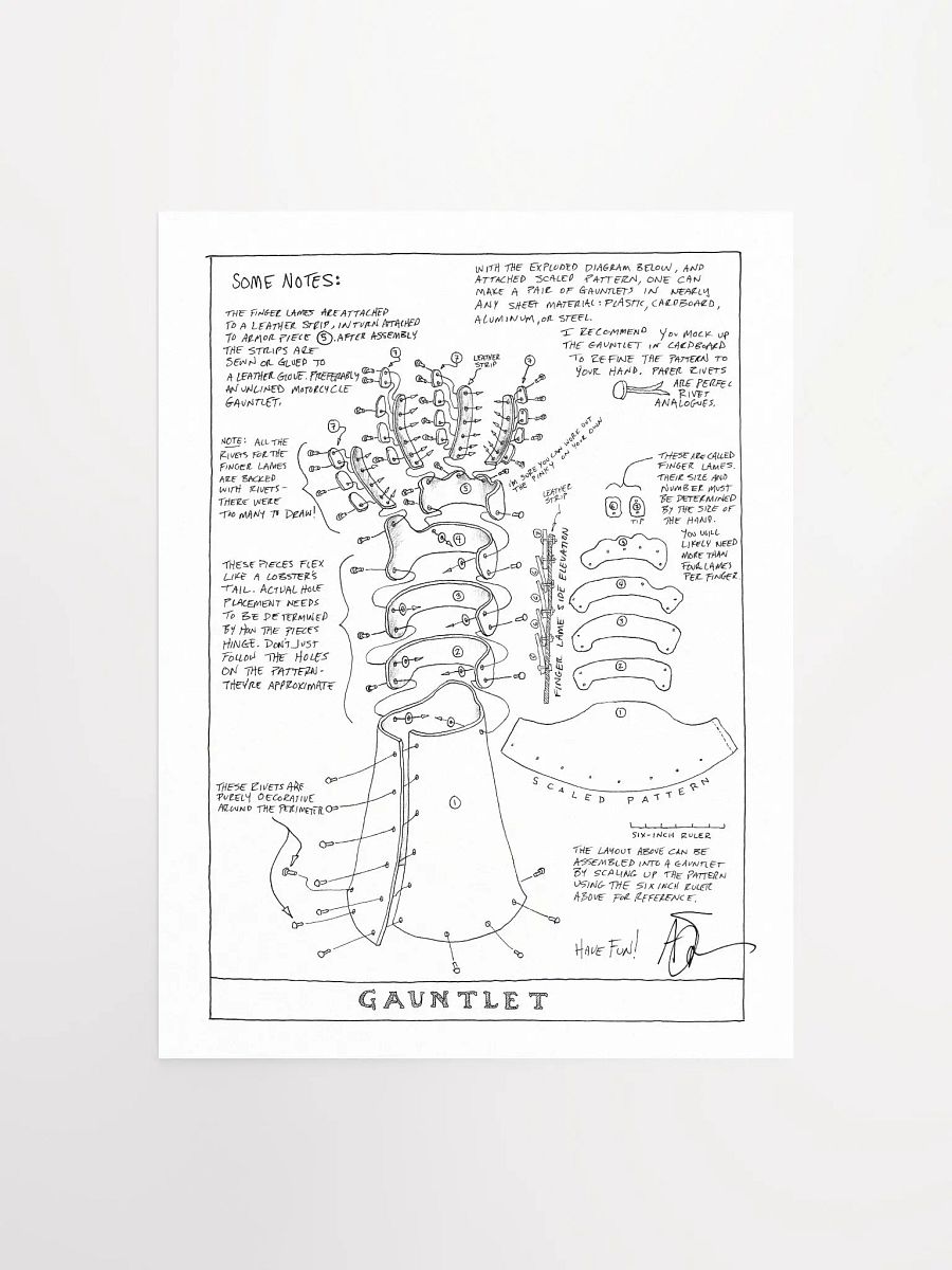 Adam Savage's Gauntlet Sketch Poster product image (1)