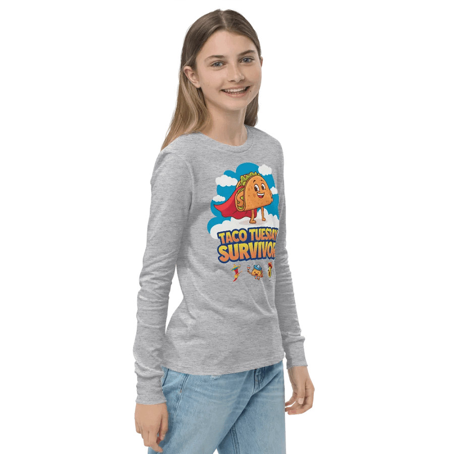 Taco Tuesday Survivor Youth Long Sleeve Tee Bella+Canvas (Kid's Unisex) product image (4)