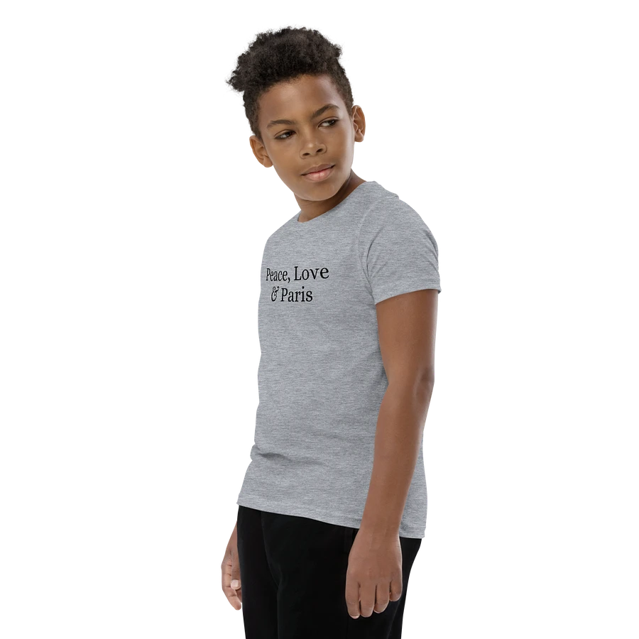 Peace, Love and Paris Youth T-Shirt | Black Ink product image (81)