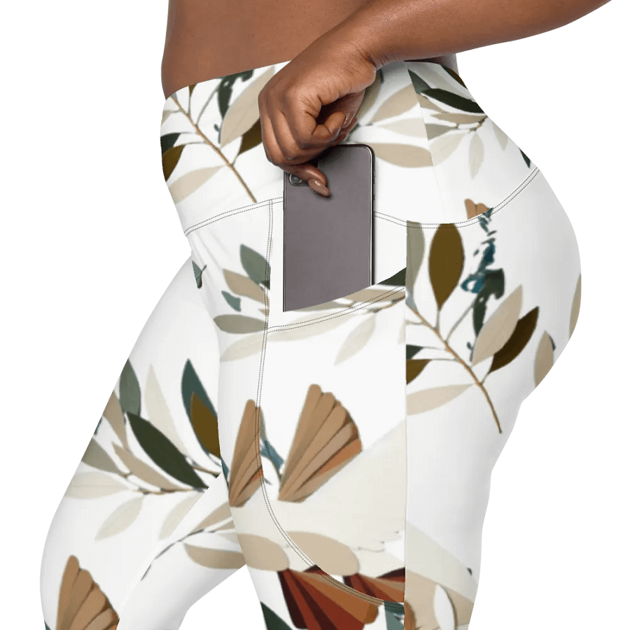 Harmony Birds Crossover Leggings with Pockets product image (9)