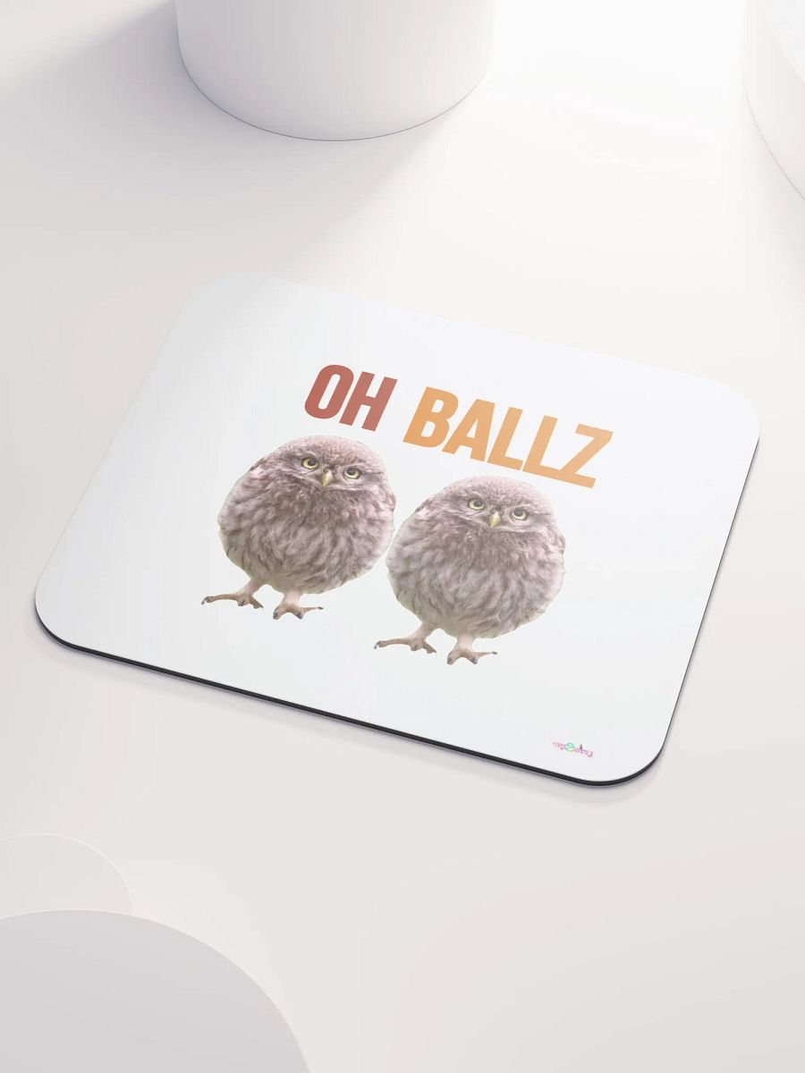 Oh Ballz Classic Mouse Pad (White) product image (3)