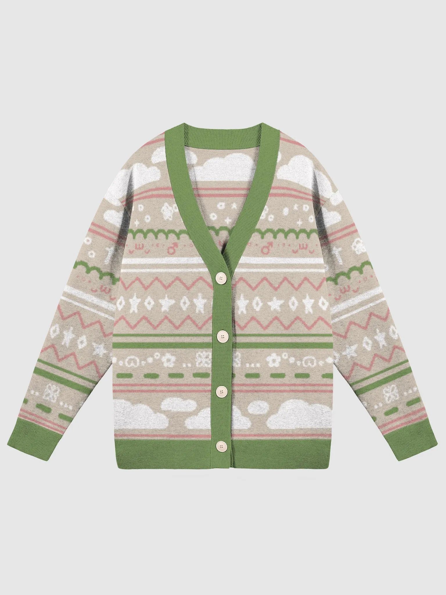 Cloudy Christmas Cardigan - Beige product image (2)