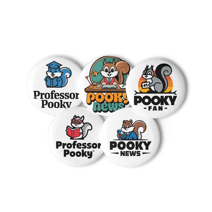 Original Pooky Artwork Buttons: Set of Five -Q product image (3)