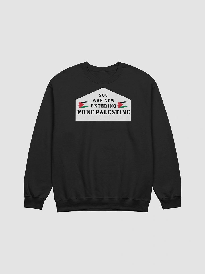 You Are Now Entering Free Palestine Classic Crewneck Sweatshirt [Fundraiser] product image (2)