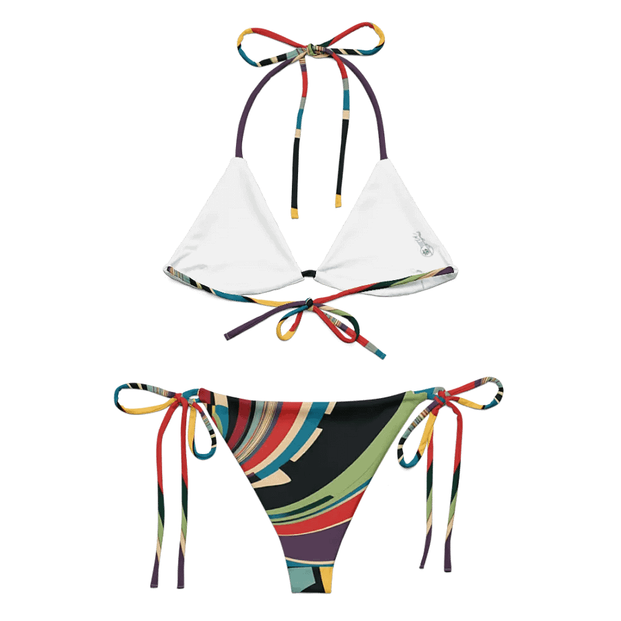 Abstract Lithographic Pattern Design String Bikini - V12 product image (5)