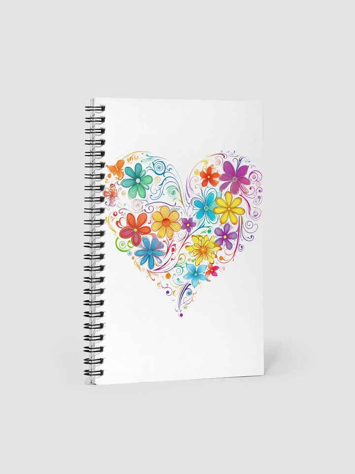 Floral Heart Rainbow Design Notebook product image (1)