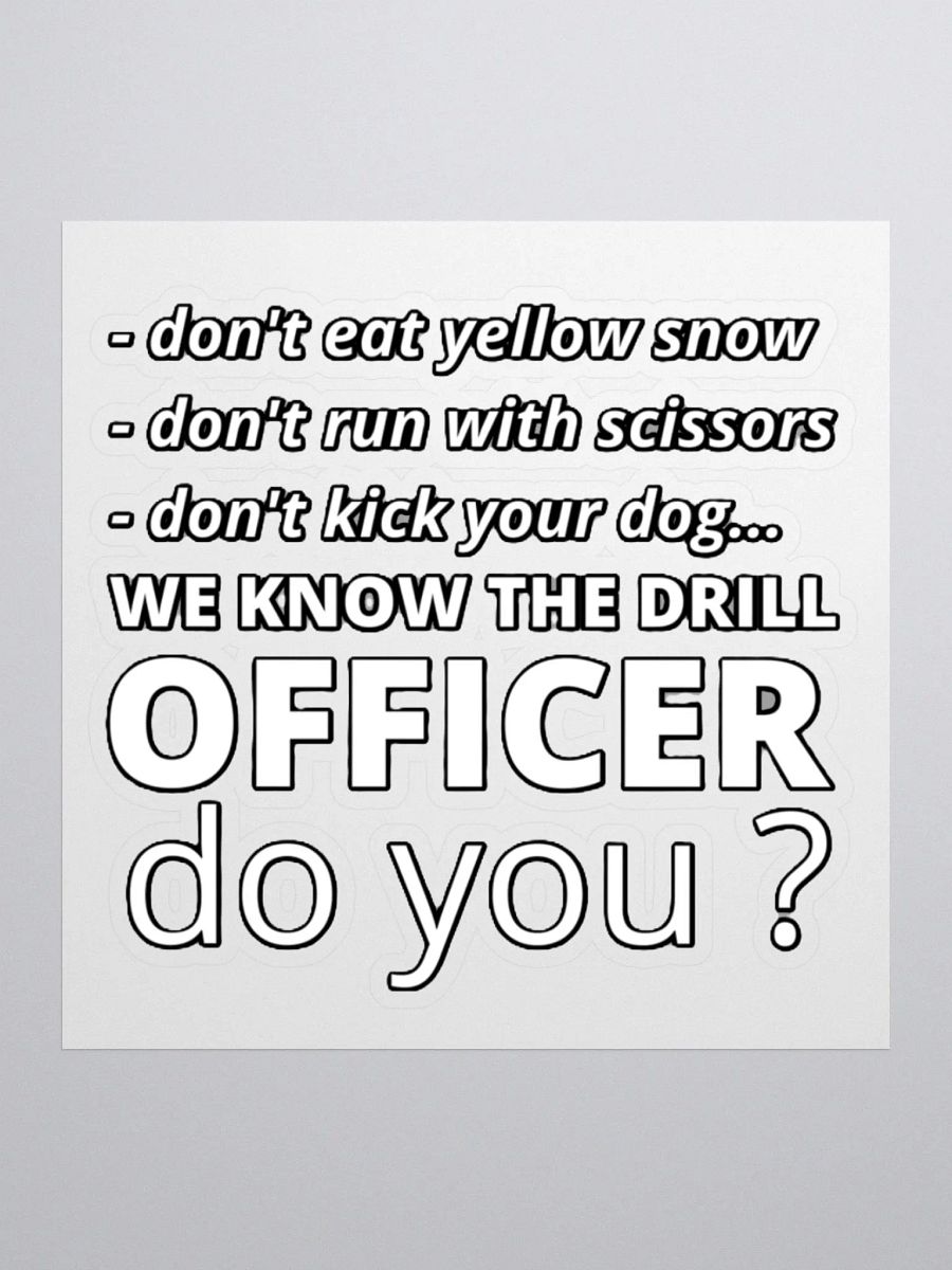 WE KNOW THE DRILL OFFICER, DO YOU? product image (2)