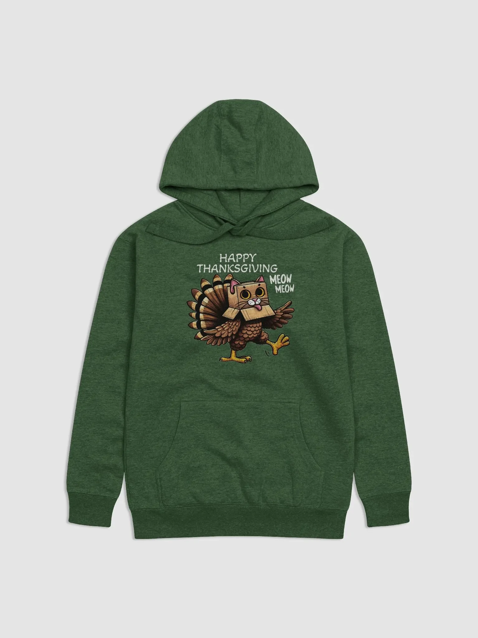 Happy Thanksgiving Meow White Letters Hoodie product image (1)