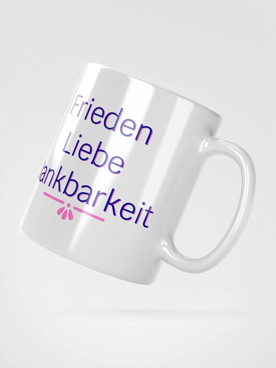 Frieden Liebe Dankbarkeit Navy and Pink Ceramic Mug product image (3)