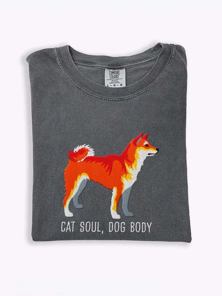 Cat Soul, Dog Body T-Shirt(Embroidered) of a Shiba Inu(Red) product image (1)