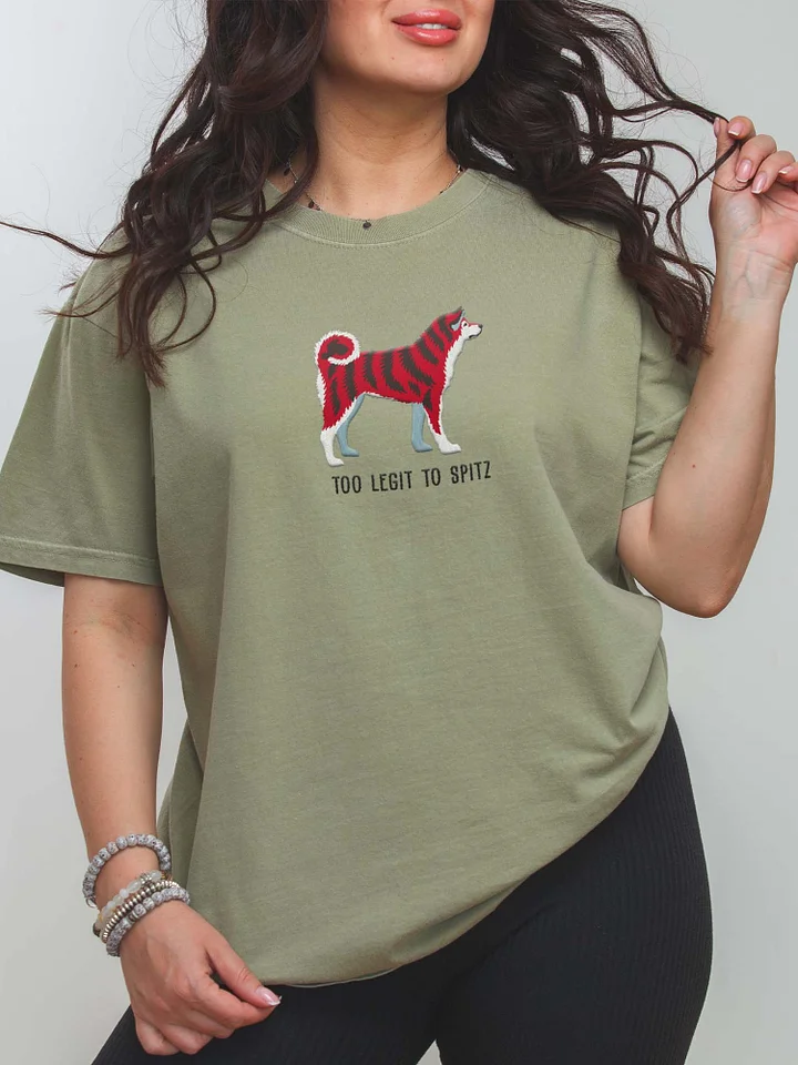 Too Legit to Spitz T-Shirt(Embroidered) of a Japanese Akita Inu(Red Brindle) product image (2)