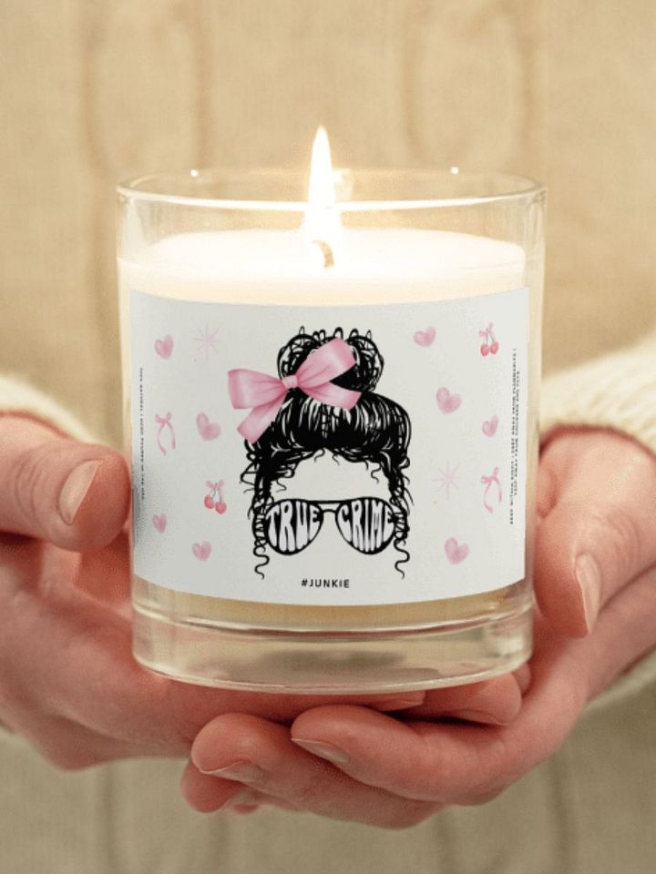 Funny gift for a godmother - Coquette true-crime junkie - Soy wax vegan candle product image (1)