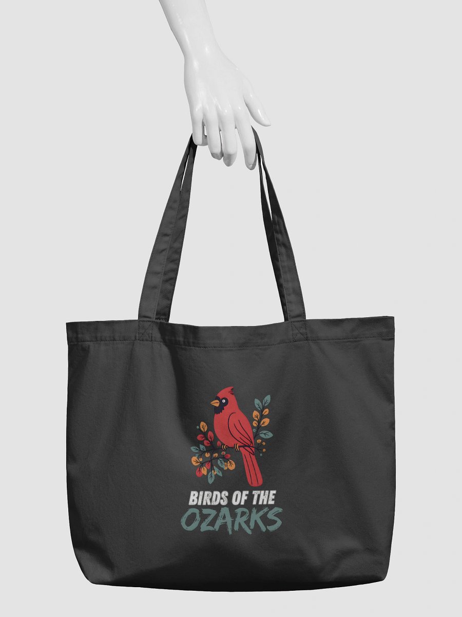 Ozark Birds Organic Tote: Cardinal Bird Edition Black product image (3)