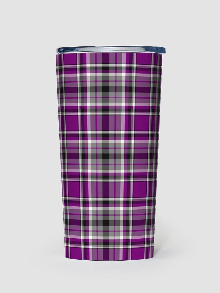 Purple, Gray, and Black Plaid Travel Tumbler product image (2)