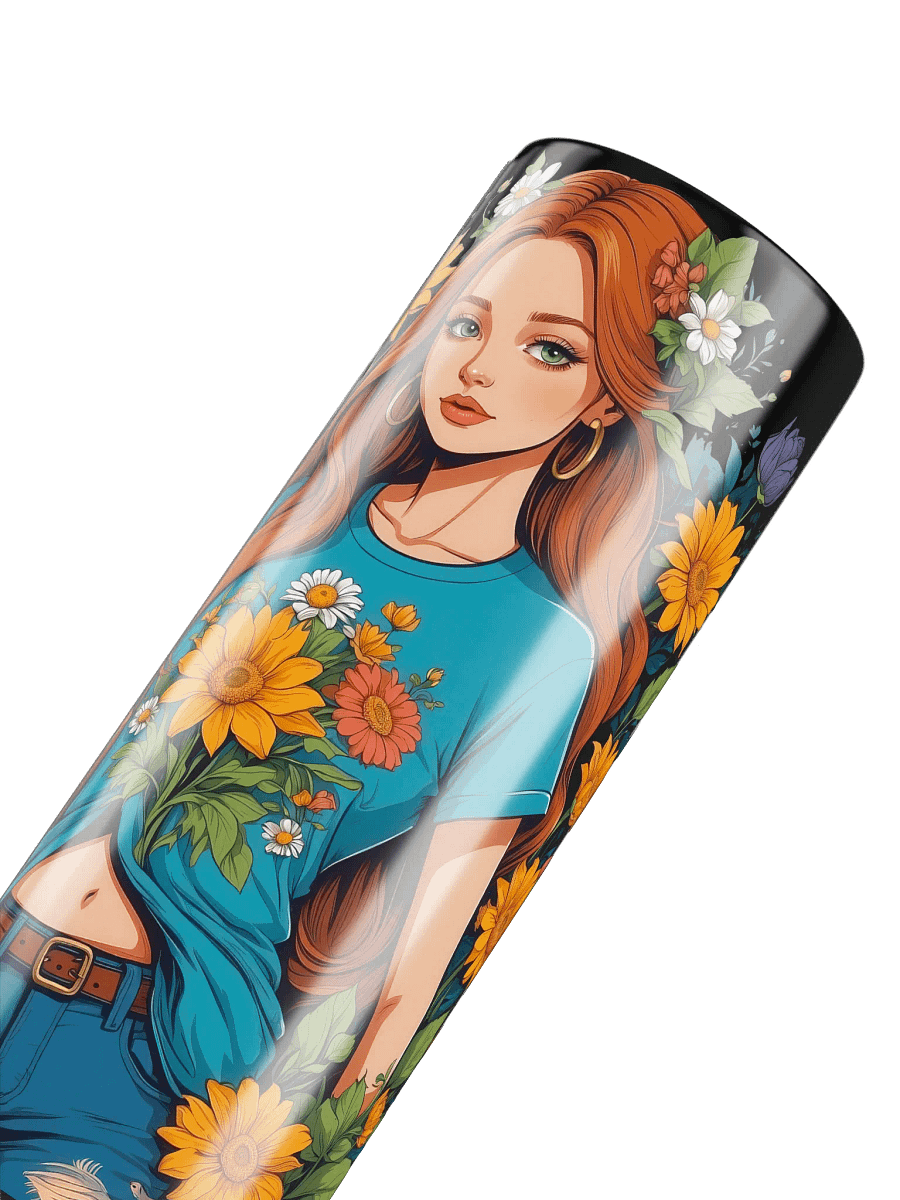 Bloomcore Flower Girl 20 oz Skinny Stainless Steel Tumbler - Black - v1 product image (6)