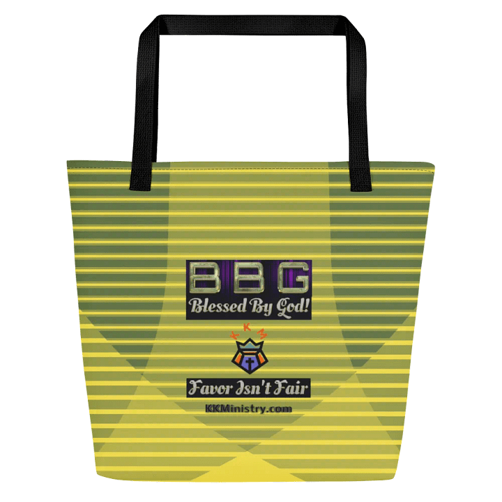 Yellow with Stripes BBG Tote Bag with Pocket product image (2)