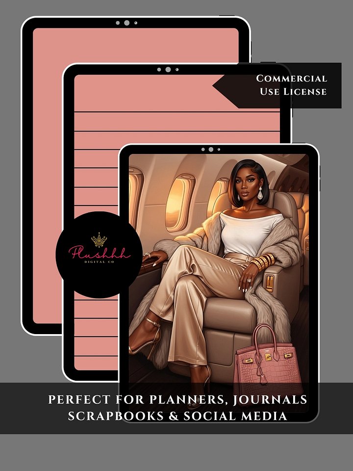 Healing Is My Hustle Luxe Journal Covers – 8.5x11 JPG & PDF – Lined & Unlined Pages – Commercial Use product image (2)