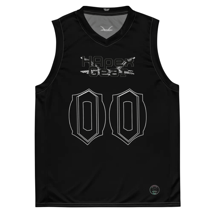 Dieter - Black - Recycled Unisex Basketball Jersey - Black HApex Gear Black Logo product image (2)
